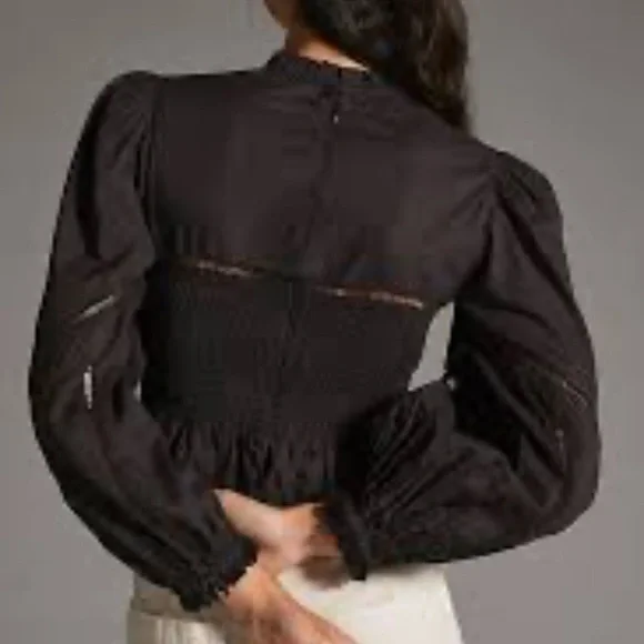 Anthropologie x Farm Rio Smocked Eyelet Blouse - Picture 3 of 9